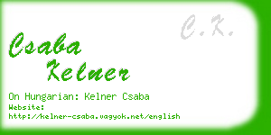 csaba kelner business card